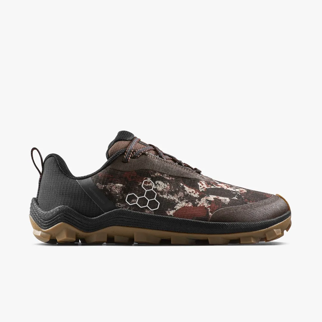 Кроссовки Vivobarefoot Primus Trail Flow Waterproof — женская модель, серо-коричневый с узором — фото 1 из 7