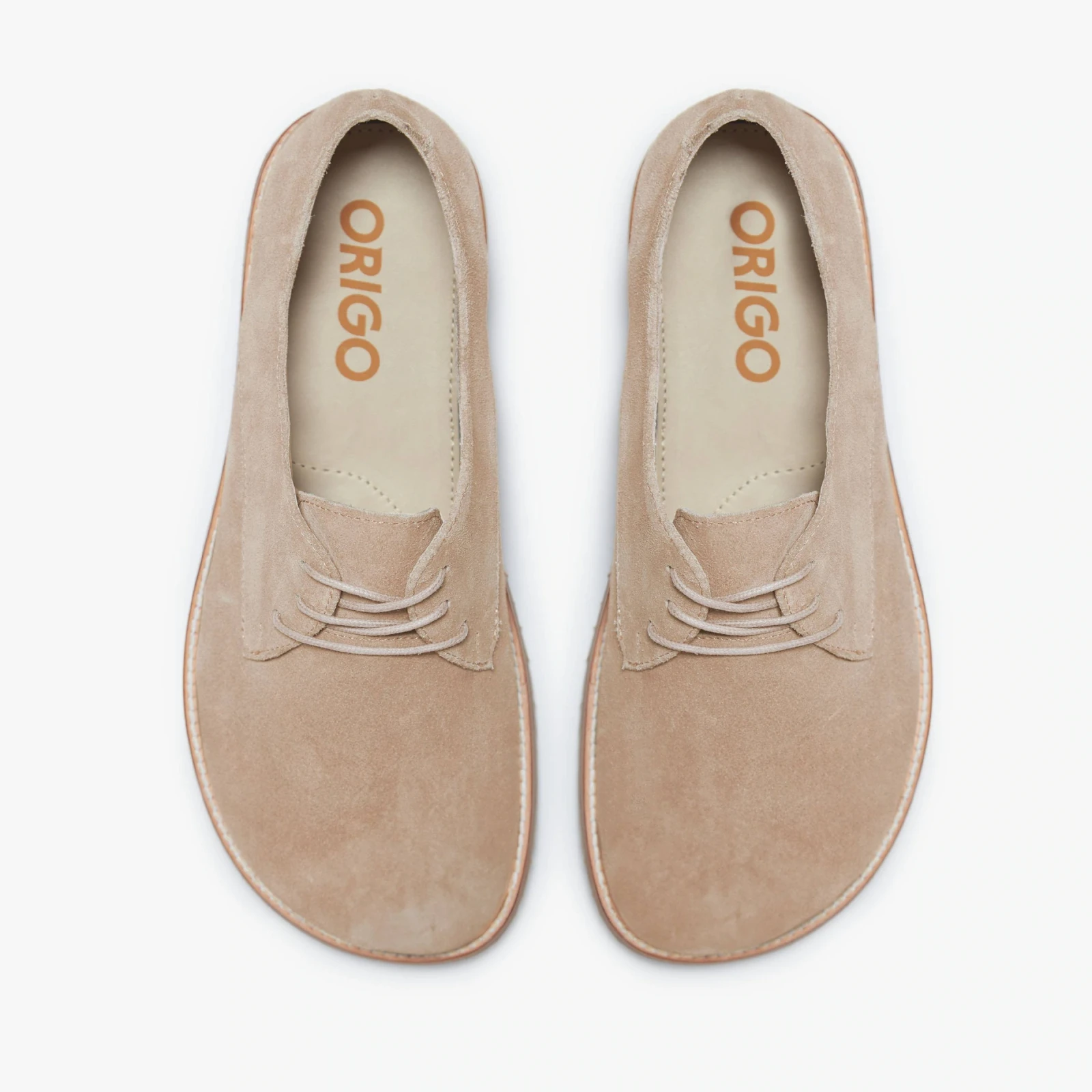 Босоногие туфли Origo Derby — бежевая замша, фото 6