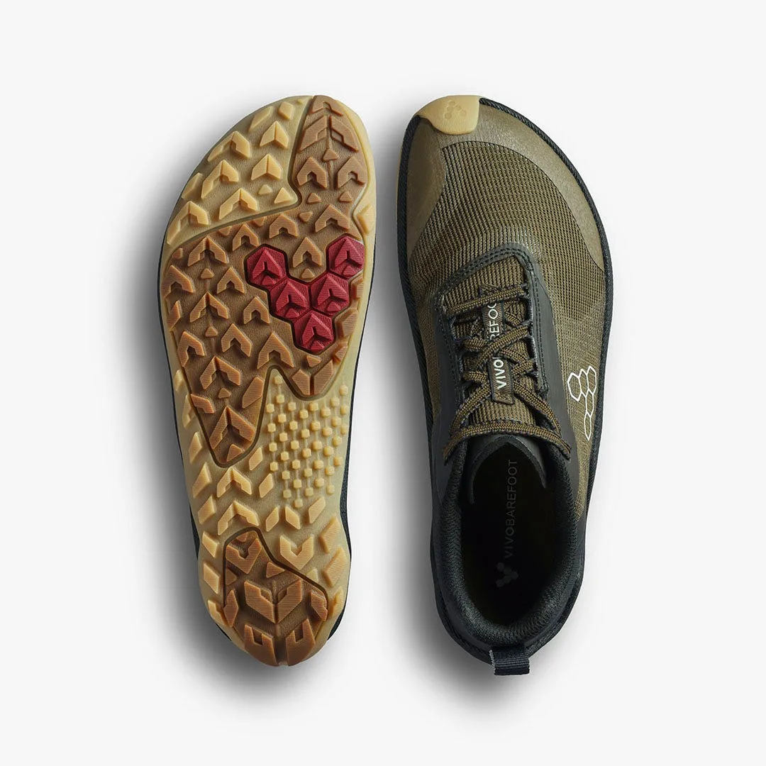 Кроссовки Vivobarefoot Primus Trail Flow — женская модель, тёмно-оливковый, фото 2